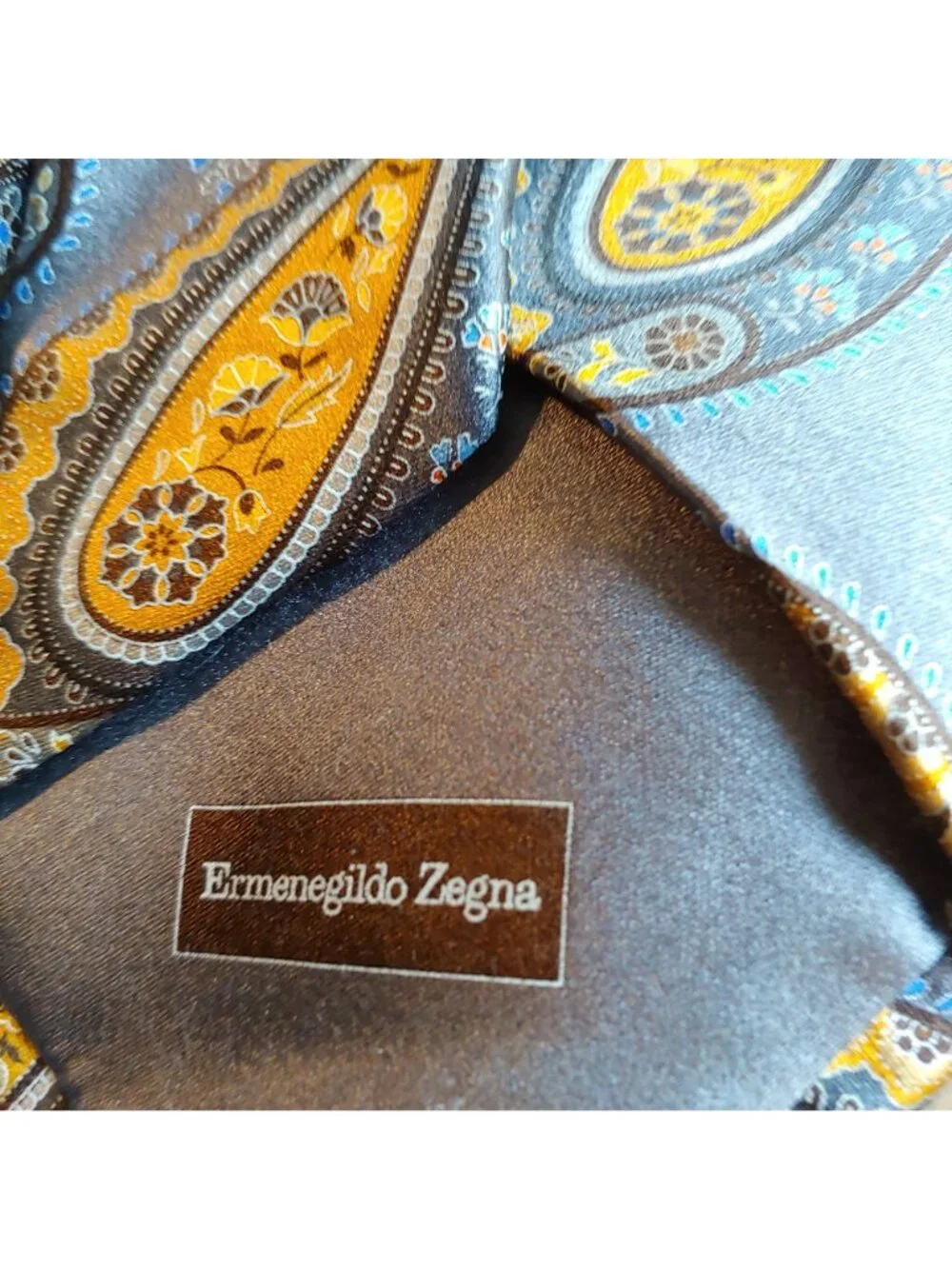 Ermenegildo Zegna Quindici #101 Silk Paisley Tie Made Italy Luxury